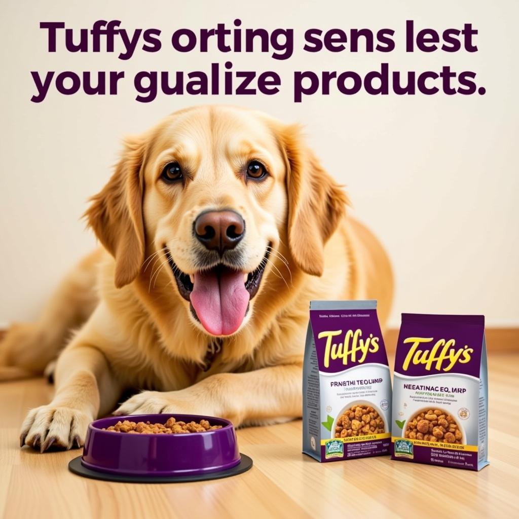 Golden Retriever Enjoying Tuffys Dog Food