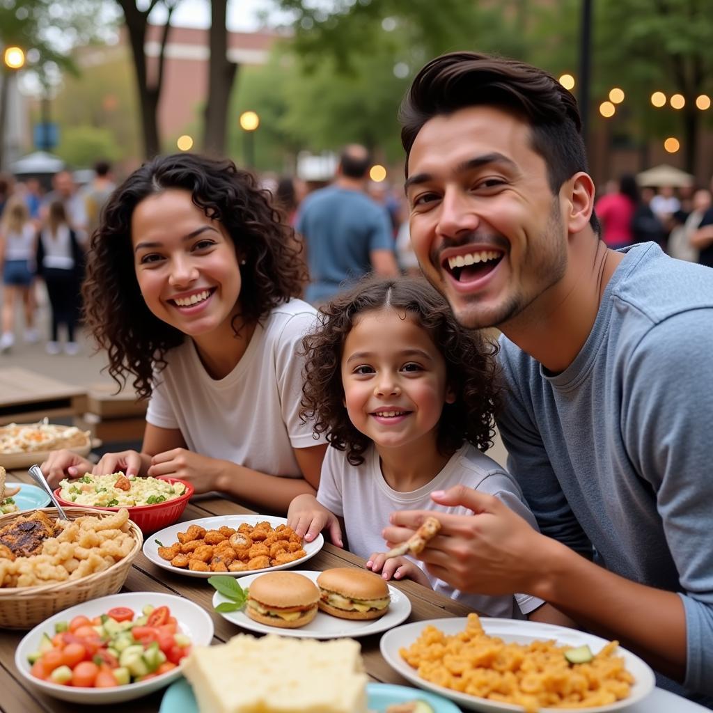 Happy Family Enjoying Food Giveaway