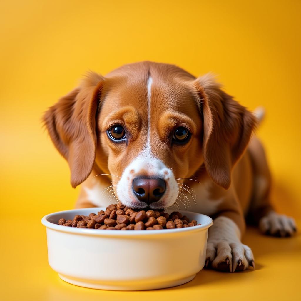 A Happy and Healthy Dog Enjoying Premium Food