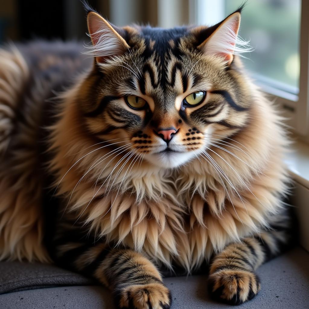 Happy and Healthy Long Haired Cat