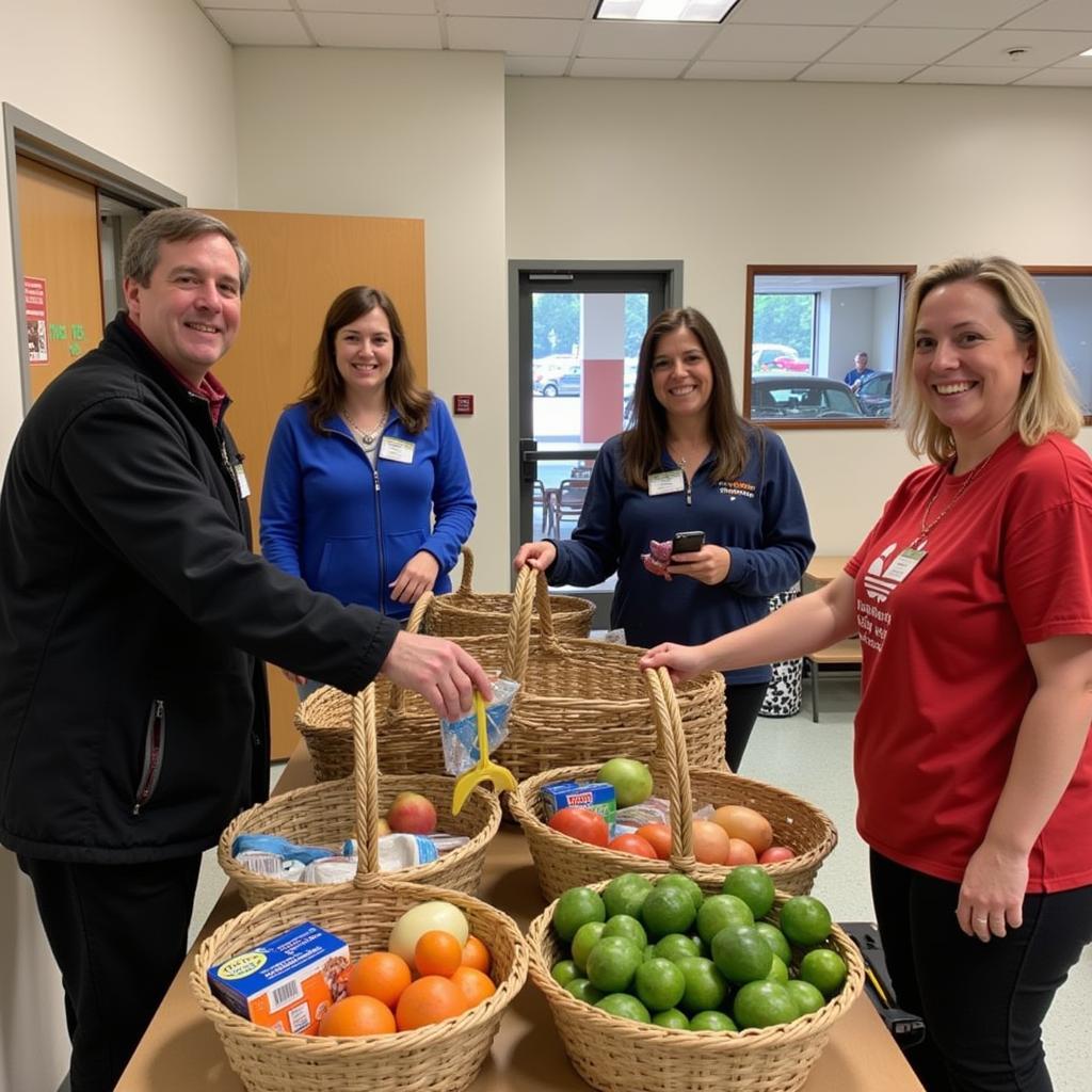 Harford County Food Bank volunteers assisting clients