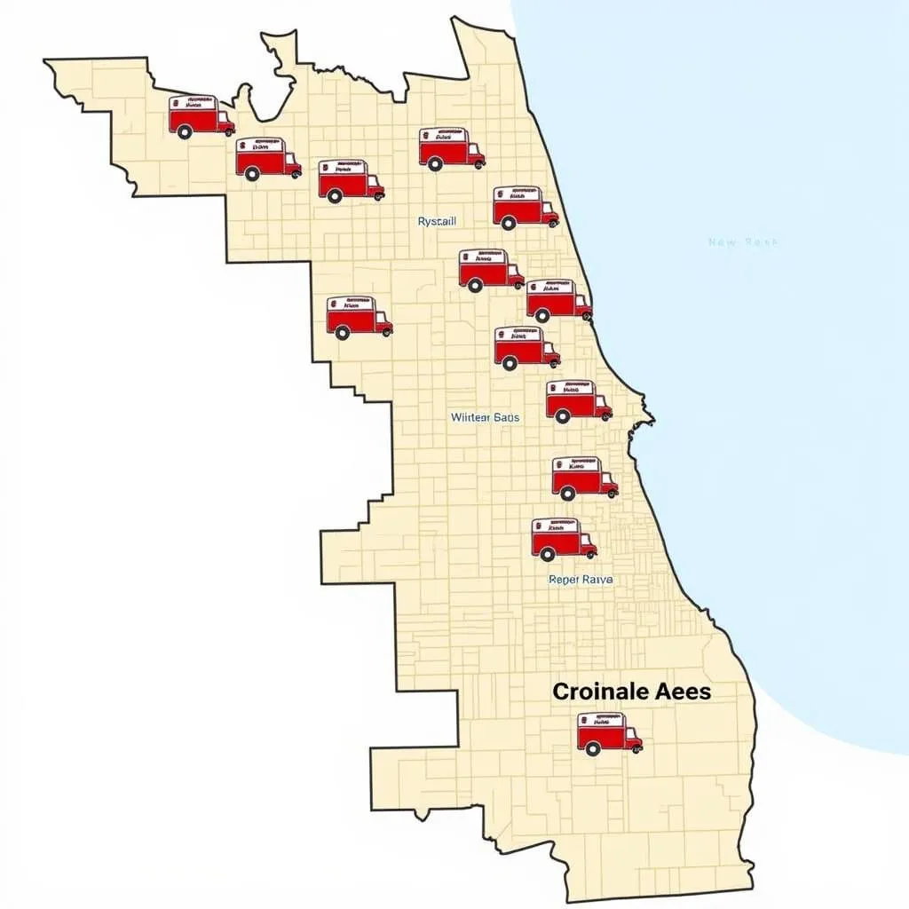 Harold's Chicken Food Truck Locations Map