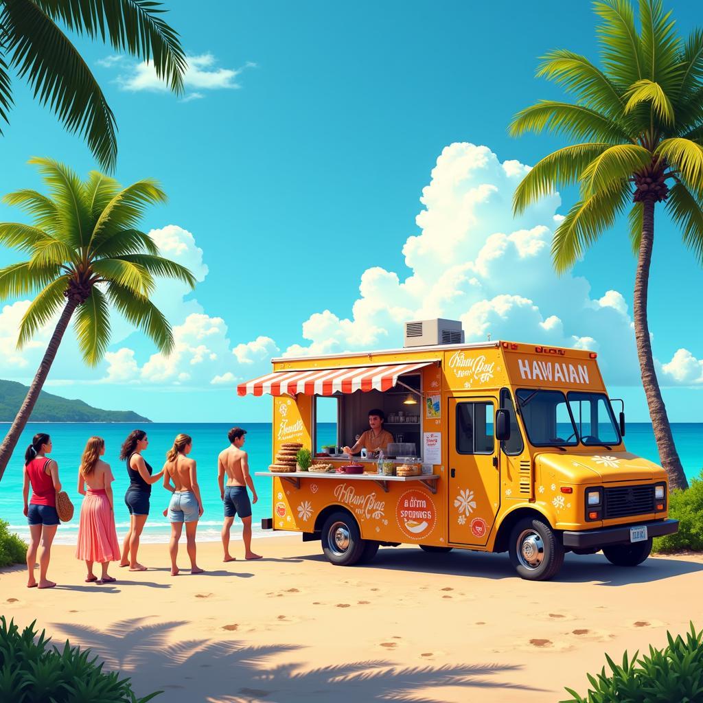 Hawaiian Food Truck at the Beach