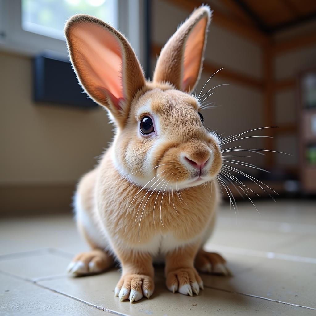 A Content and Healthy Adult Rabbit