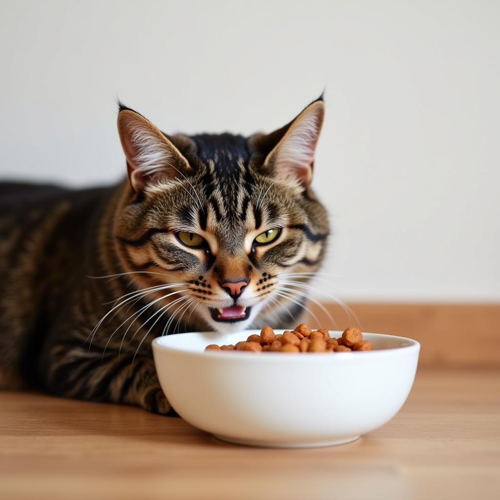 Cat Enjoying a Meal