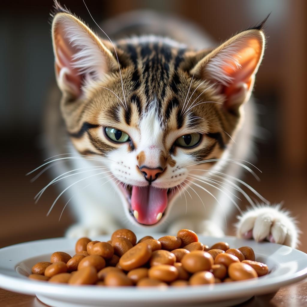 A Healthy Cat Enjoying Health Extension Wet Food