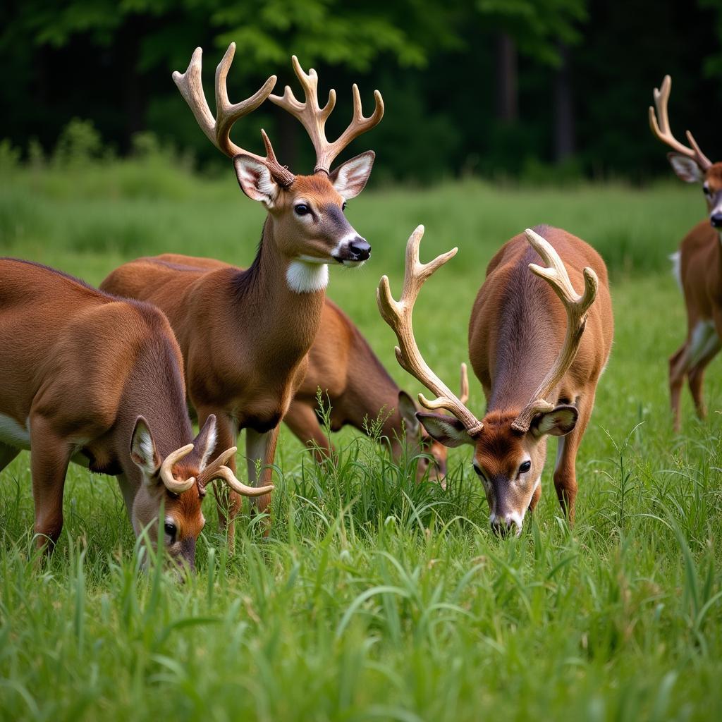 Healthy Deer in a Well-Maintained Food Plot