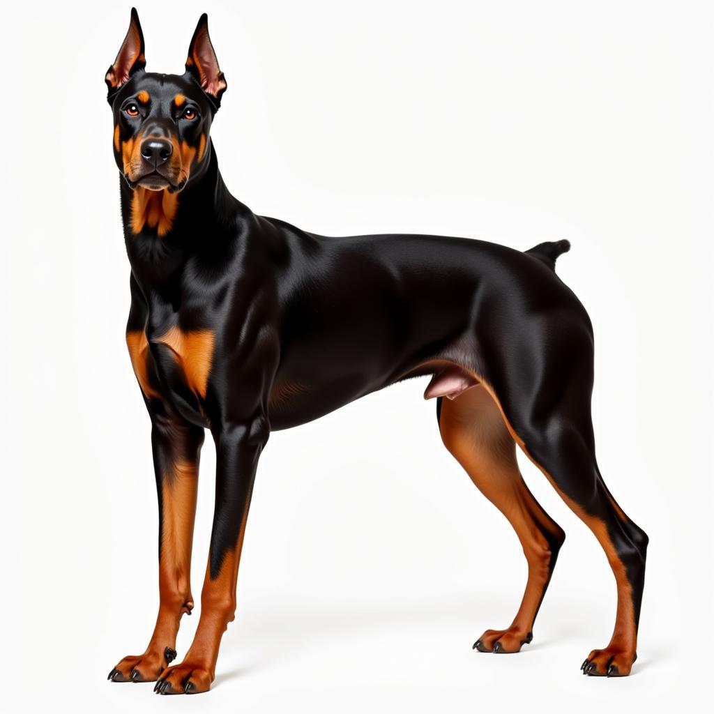 A healthy Doberman at its ideal weight