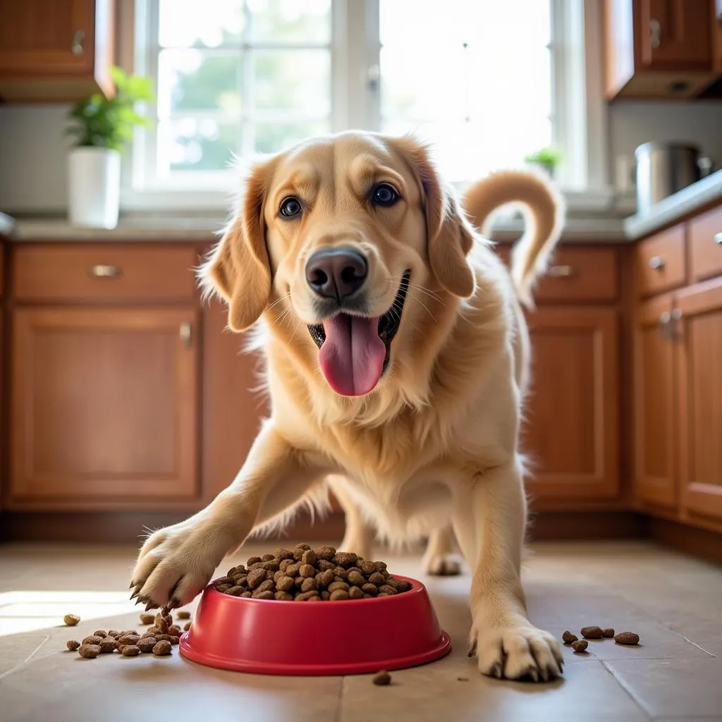 Healthy Dog Eating Blue Ridge Beef Dog Food