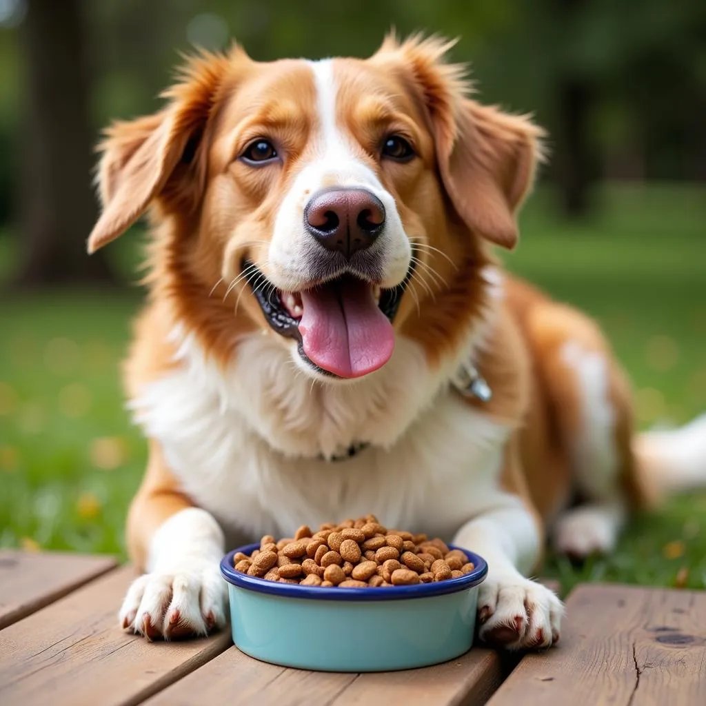 Healthy Dog Eating Dr. Ross