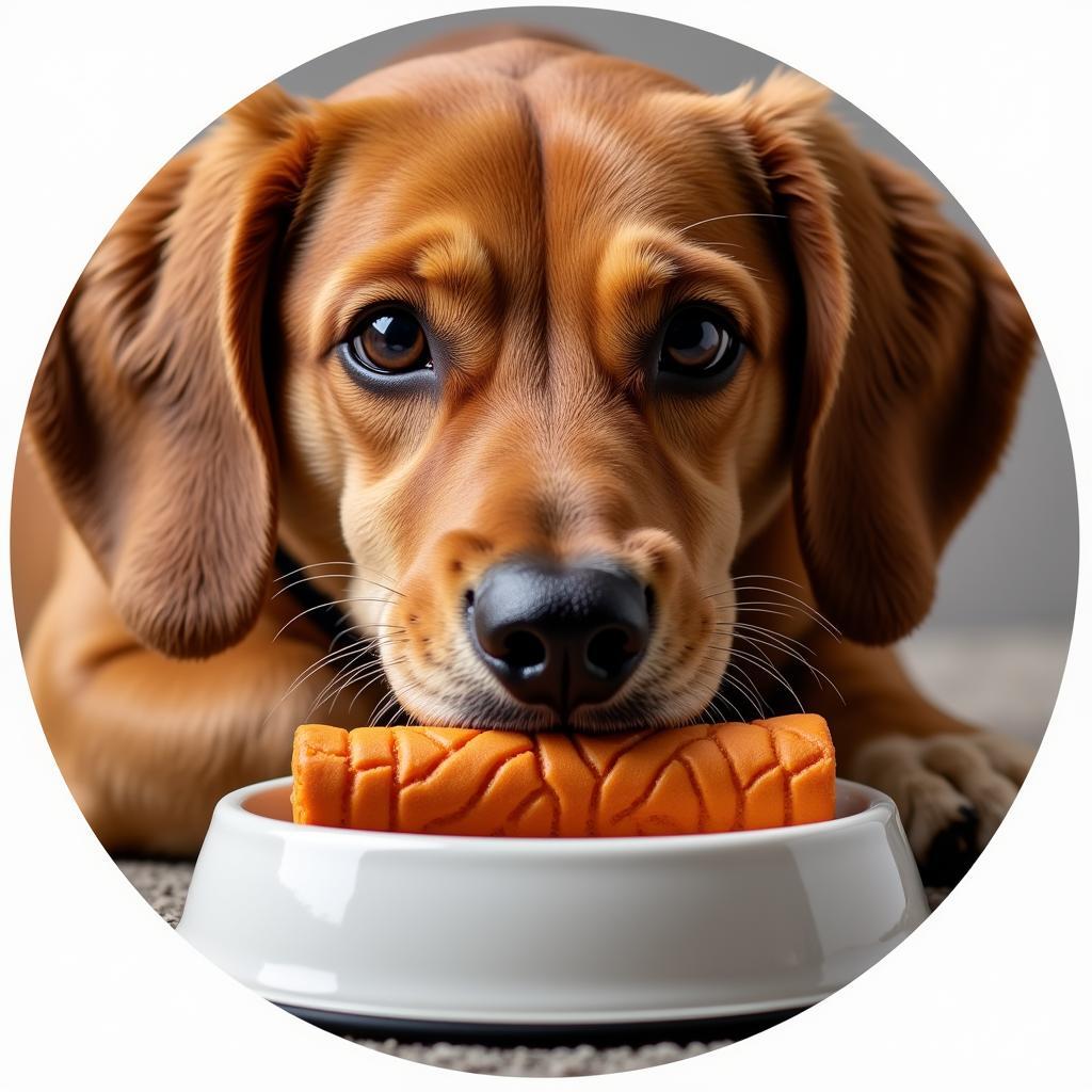 Healthy Dog Enjoying Fresh Food Roll