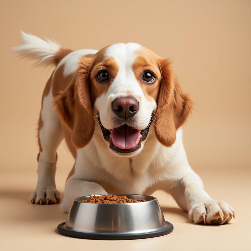 Healthy Dog Enjoying Meal