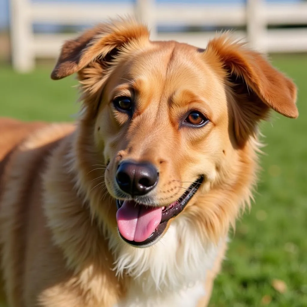 A dog with a healthy coat