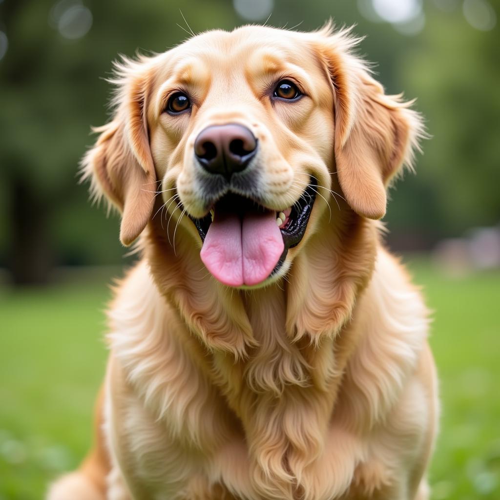 Healthy dog with shiny coat