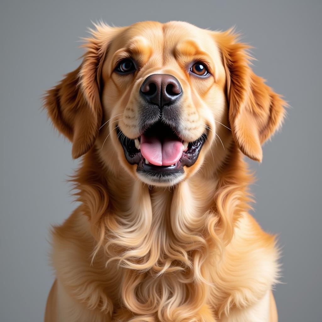 A happy dog with a shiny coat after switching to natural food