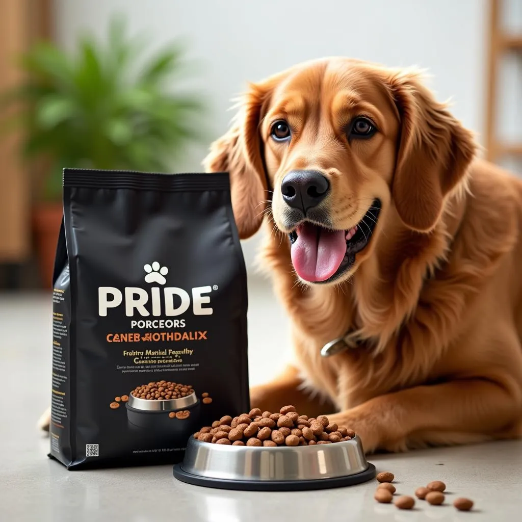 Healthy Dog Eating Pride Dog Food