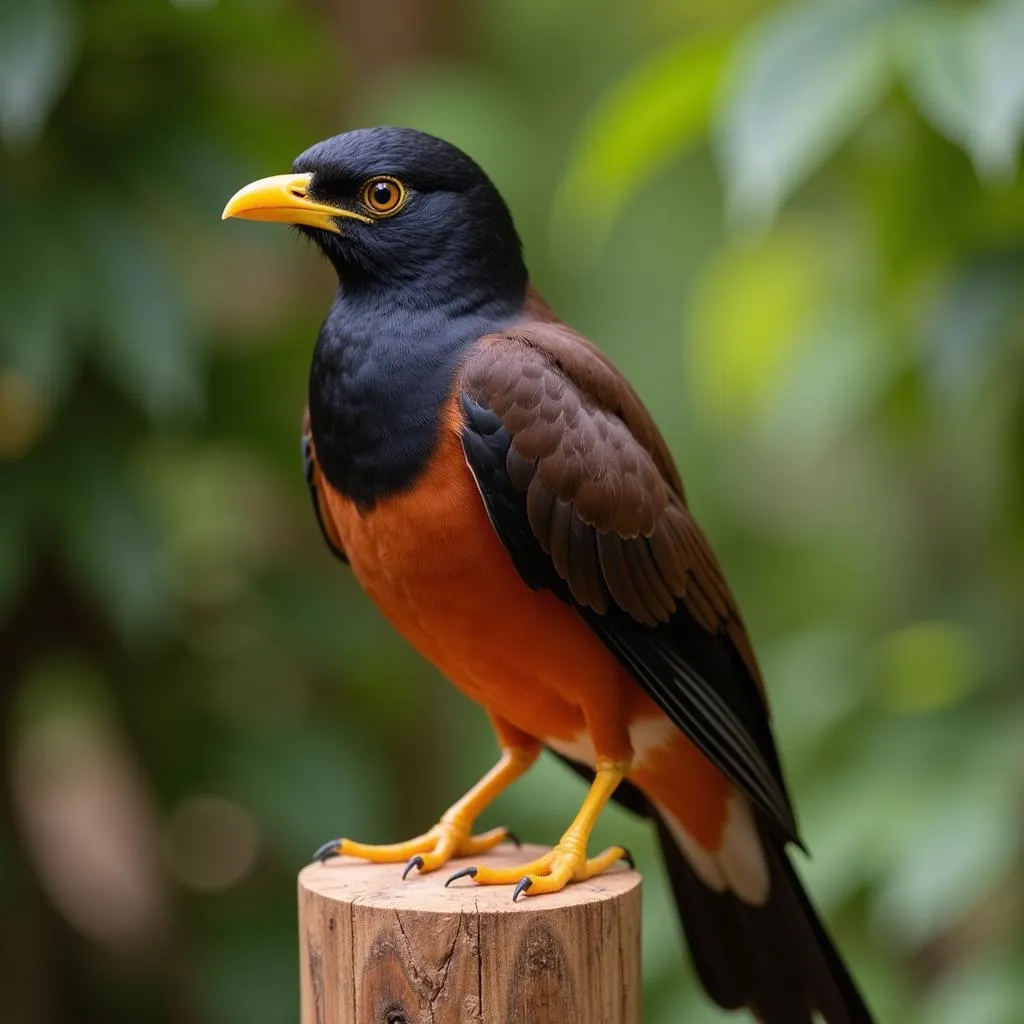 Healthy Mynah Bird on a Perch