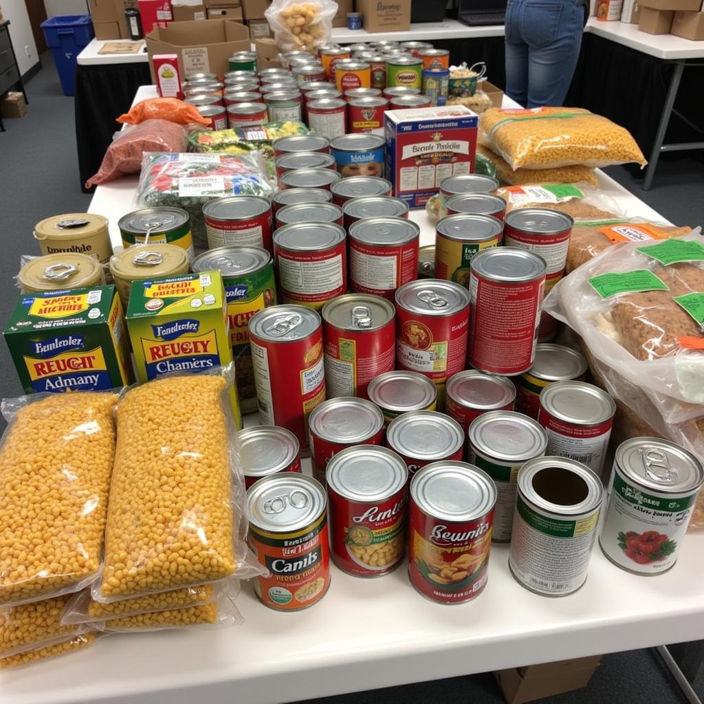 Assortment of healthy non-perishable food items ready for donation