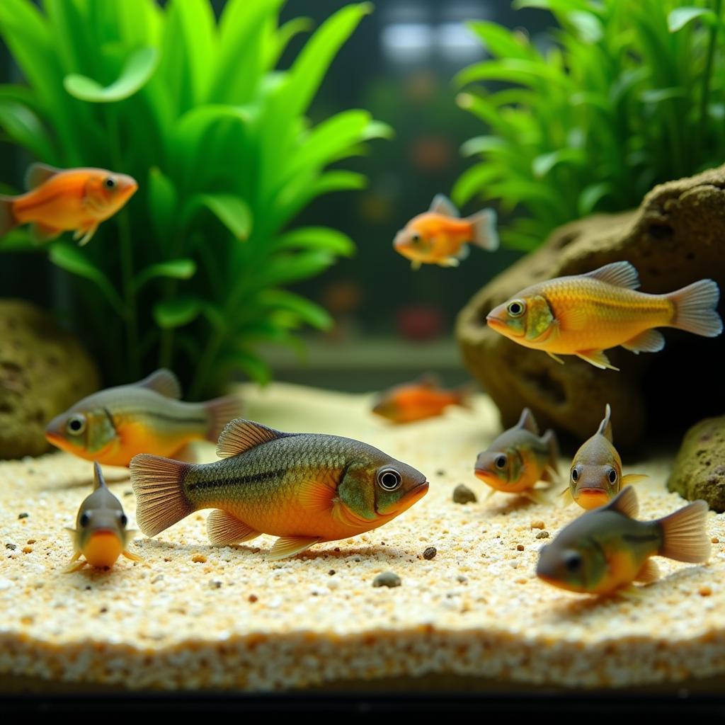 Thriving Pygmy Corydoras in a Well-Maintained Aquarium