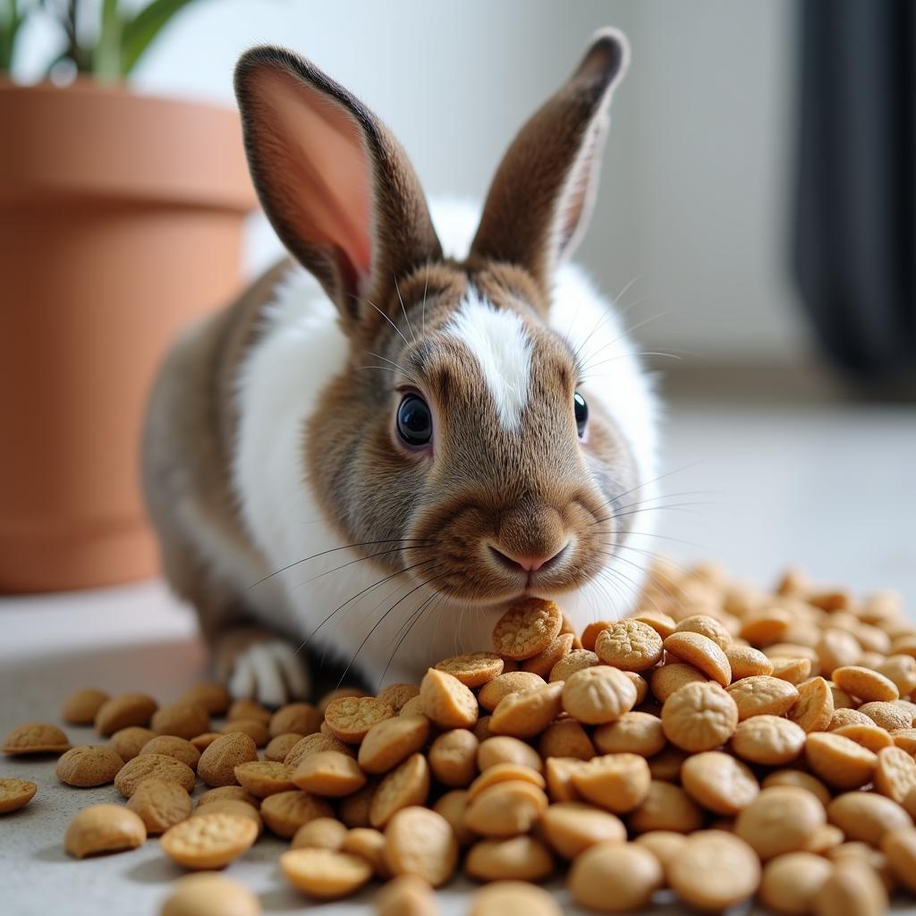 A Healthy Rabbit Enjoying Sunburst Food