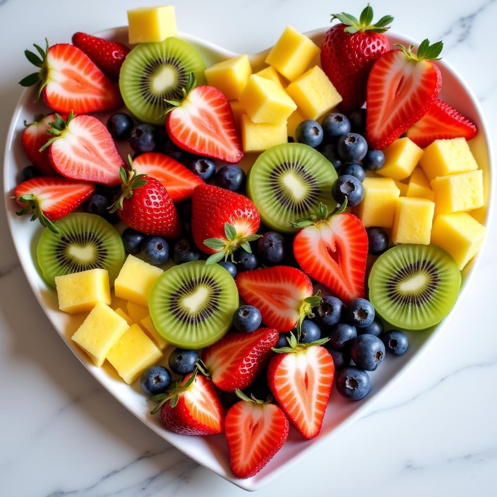 Heart shaped fruit platter