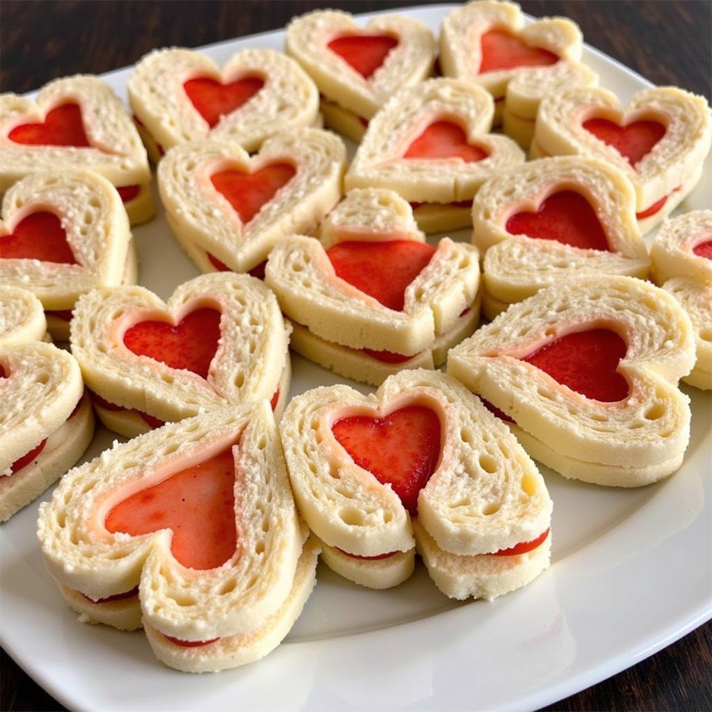 Heart Shaped Sandwiches for a Party