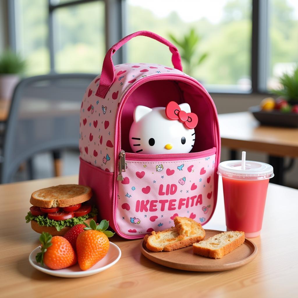 Hello Kitty Food Jar Packed in a Lunch Bag