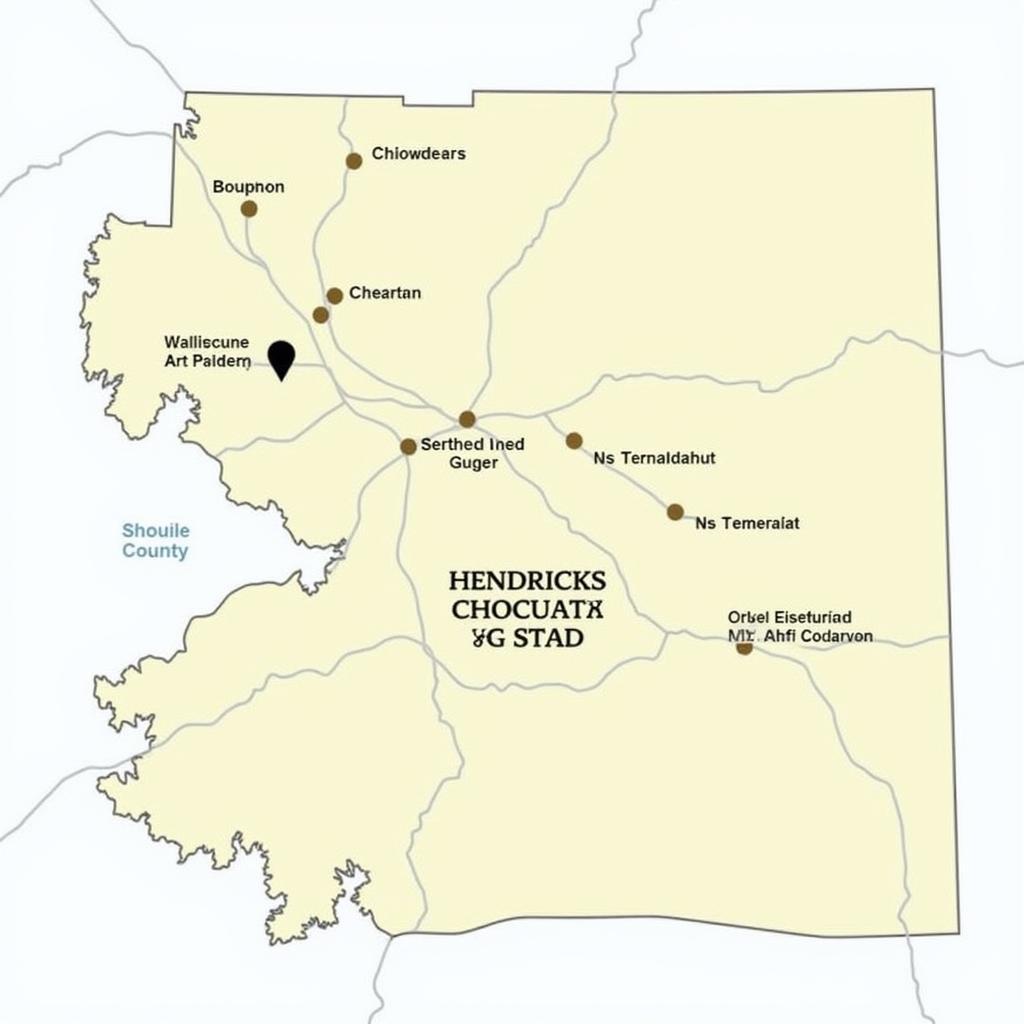 Map showing food pantry locations in Hendricks County