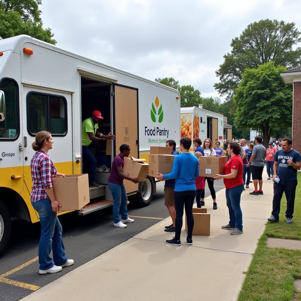 Henrico County Food Bank Mobile Pantry distributes food to families in need