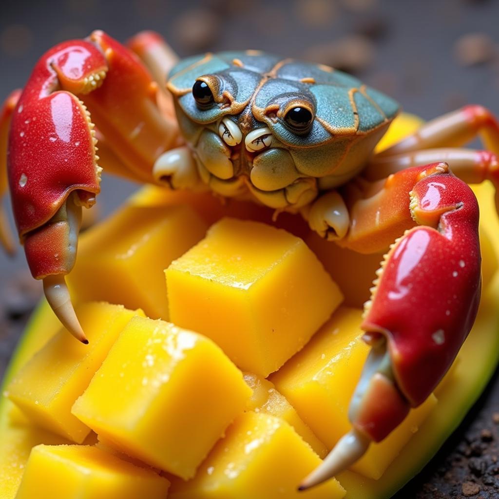 Hermit crab enjoying a meal