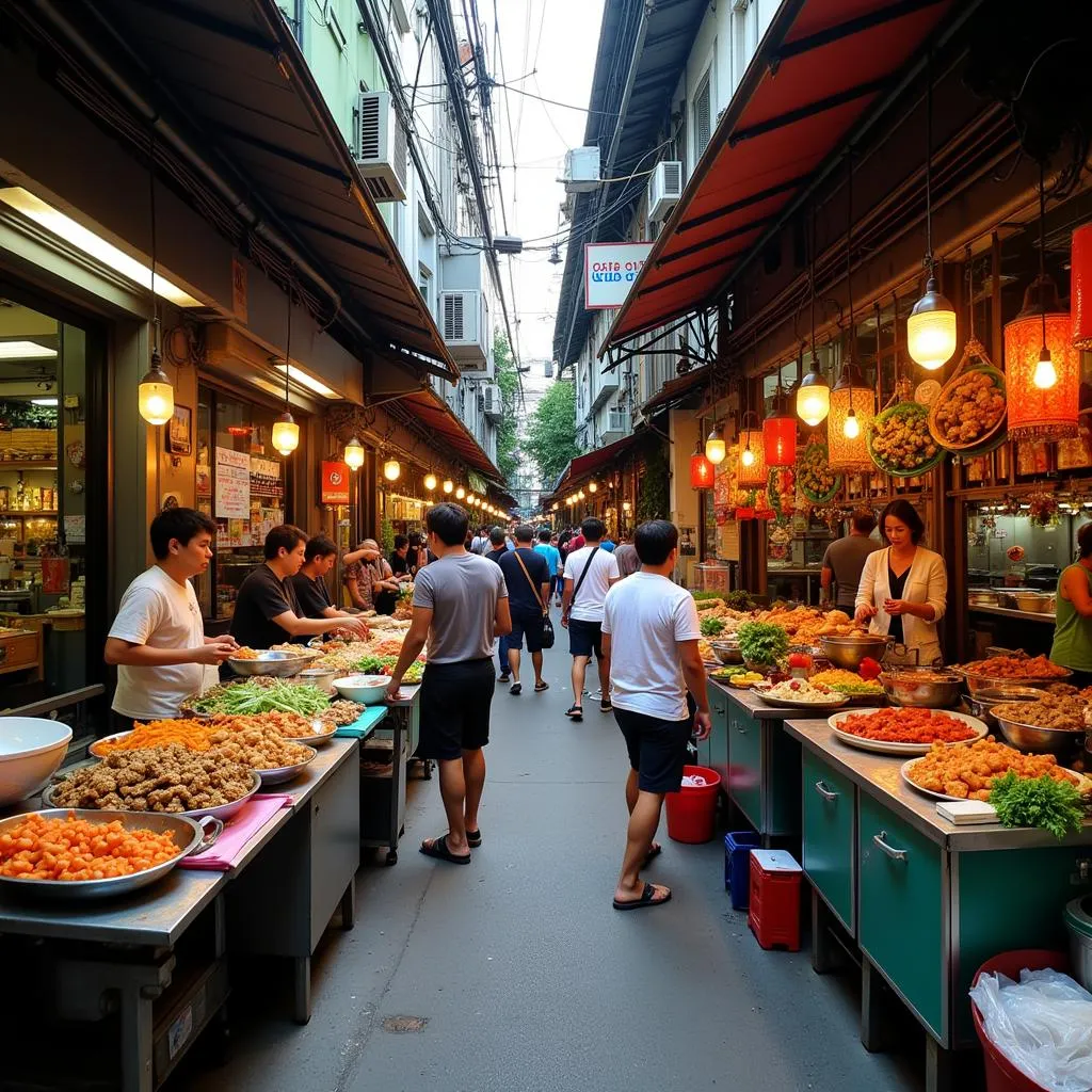 Hidden alleyway food stalls in Bangkok