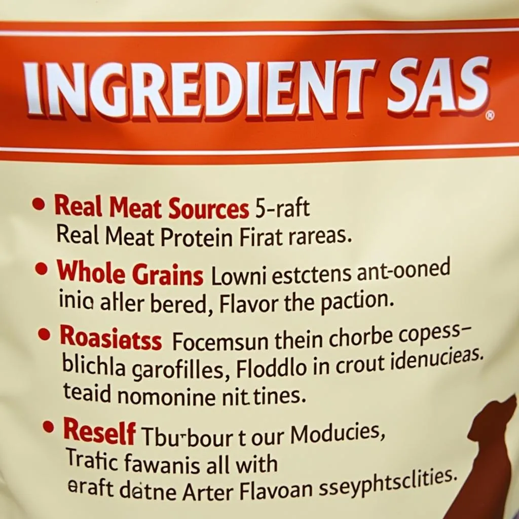 Hill Country Fare Dog Food Ingredients Label