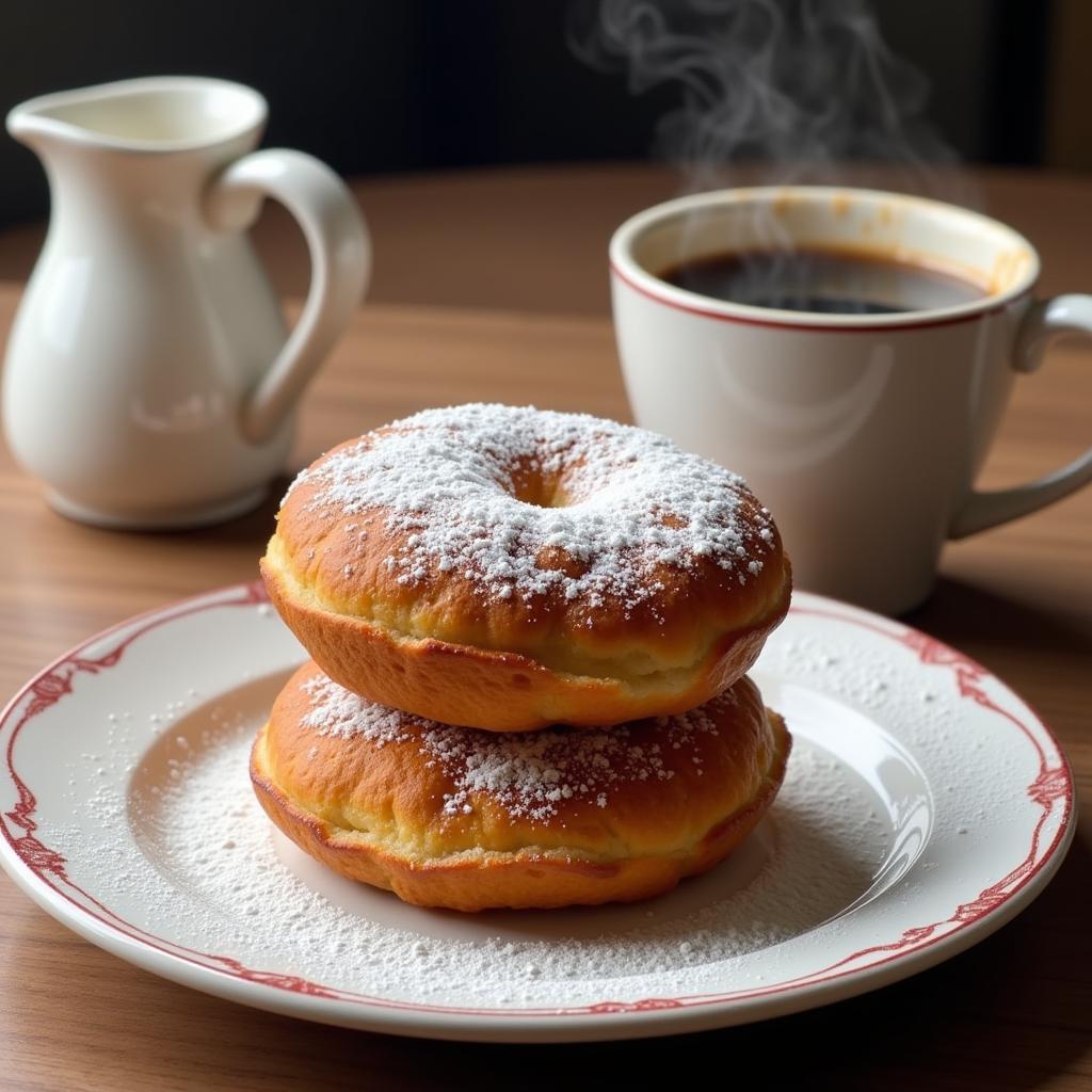 Golden-brown hojaldras stacked beside a cup of coffee