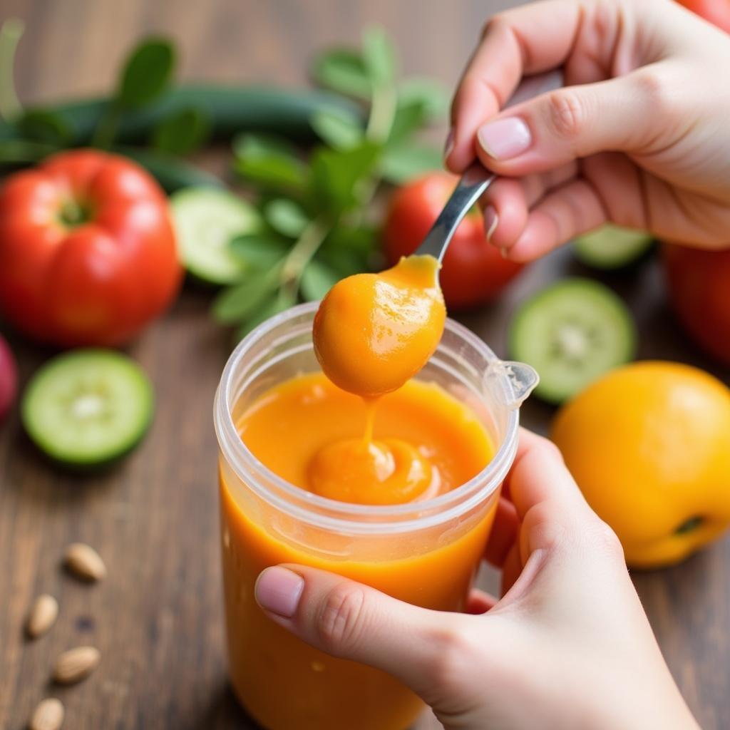 Preparing Homemade Baby Food Pouches