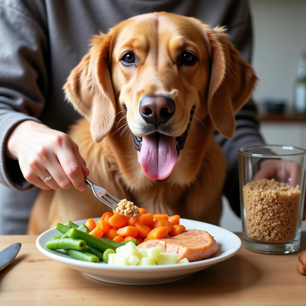 Preparing Homemade Dog Food for a Senior Dog