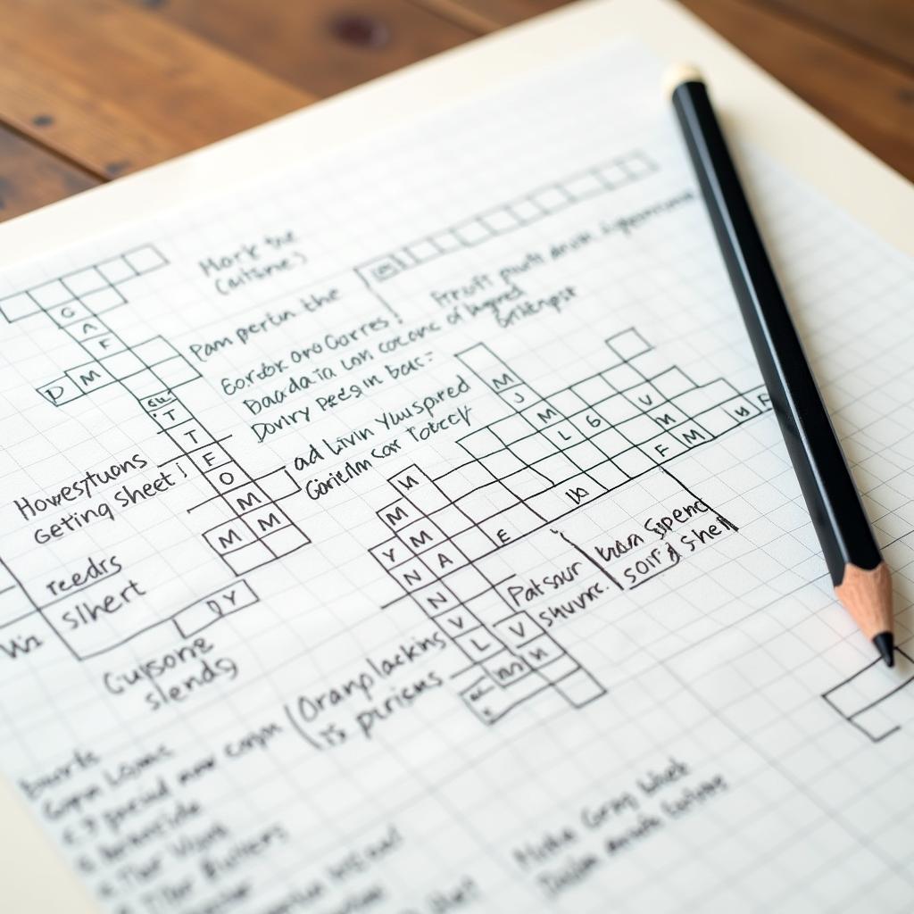 A Handcrafted Food-Themed Crossword Puzzle