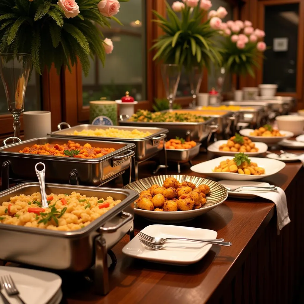 Hot Food Buffet Table Setup