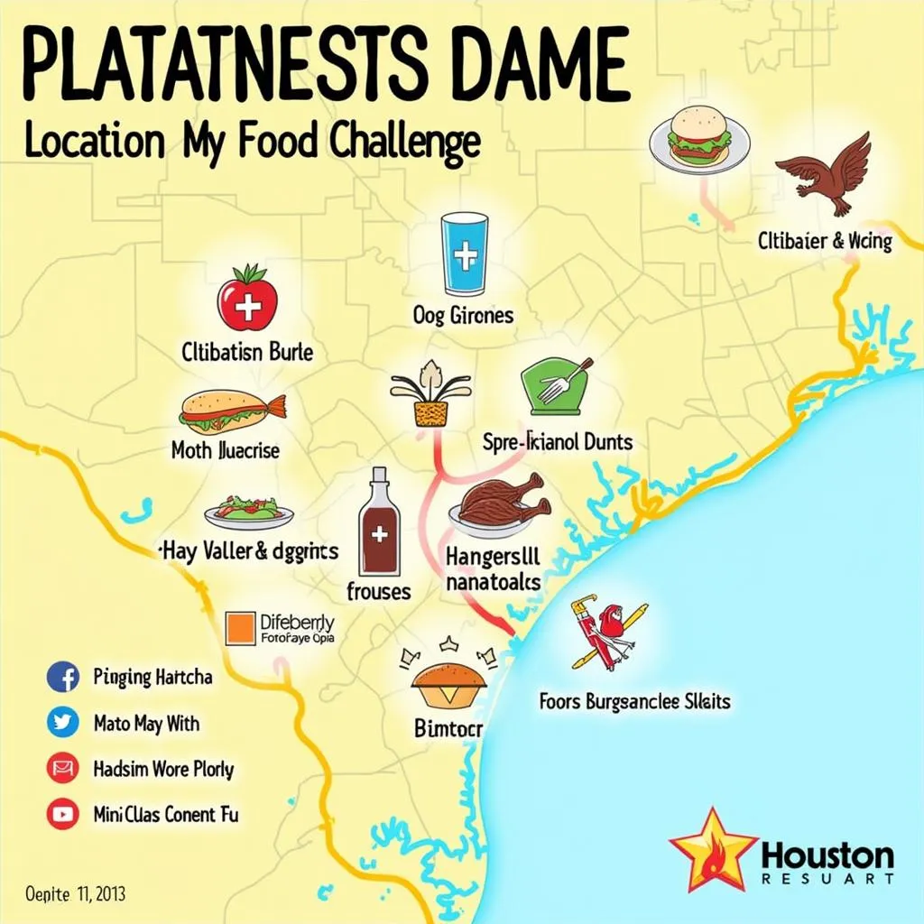 Map of Houston Food Challenge Locations