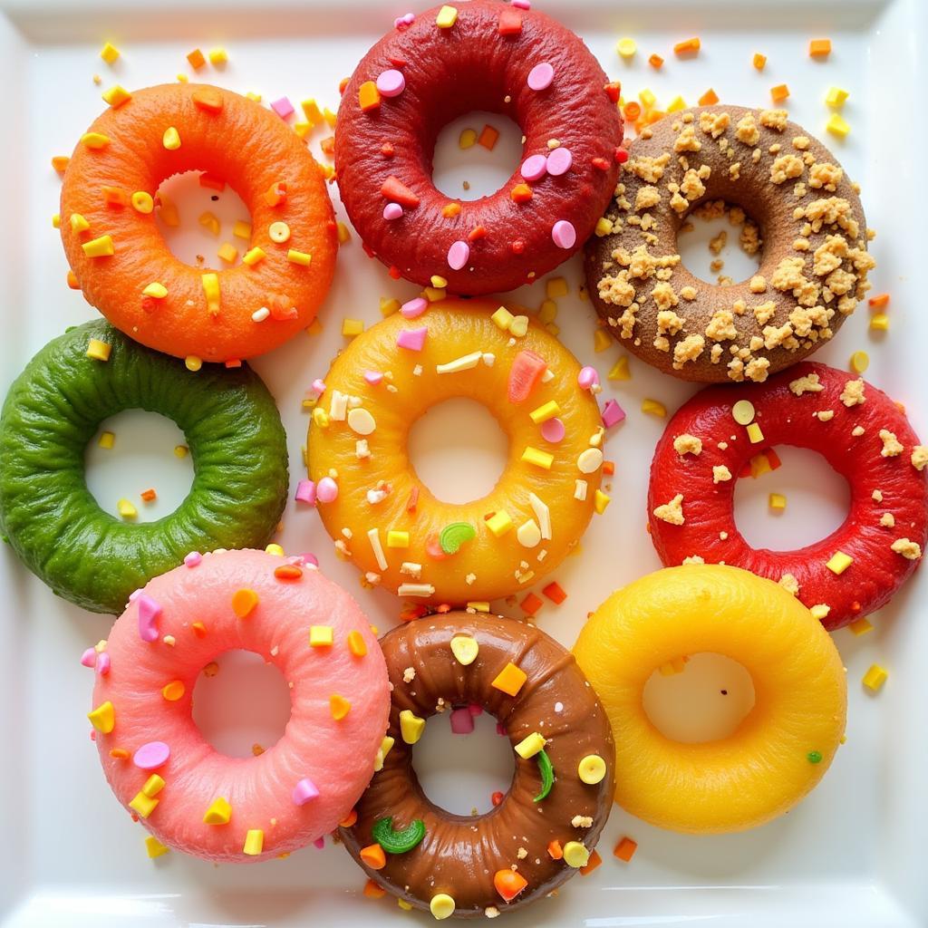 Assortment of Colorful Hula Hoops Food