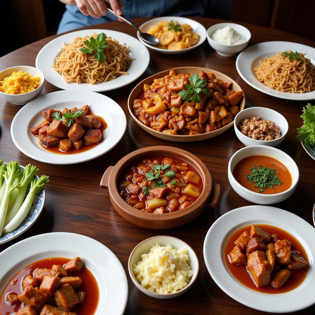 A Colorful Spread of Hunan Dishes