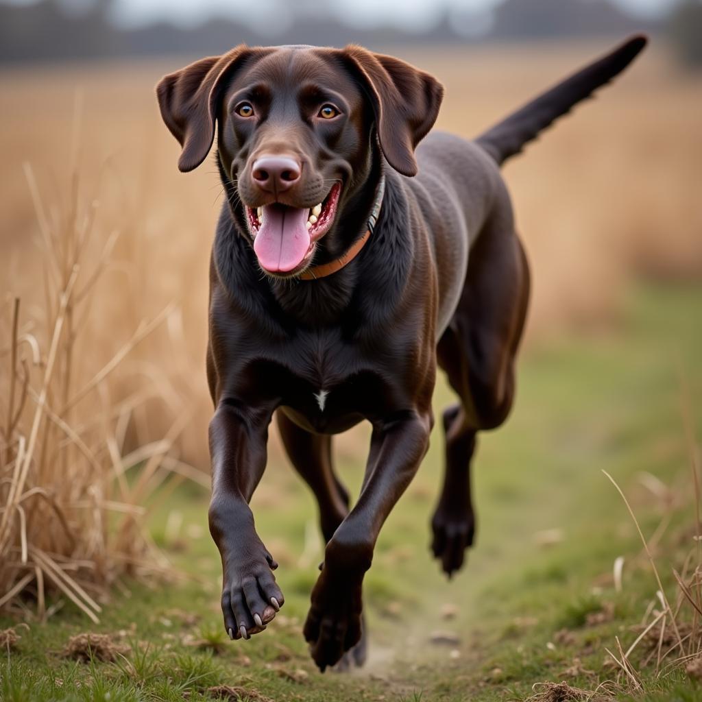 Hunting dog with high energy needs during a hunt