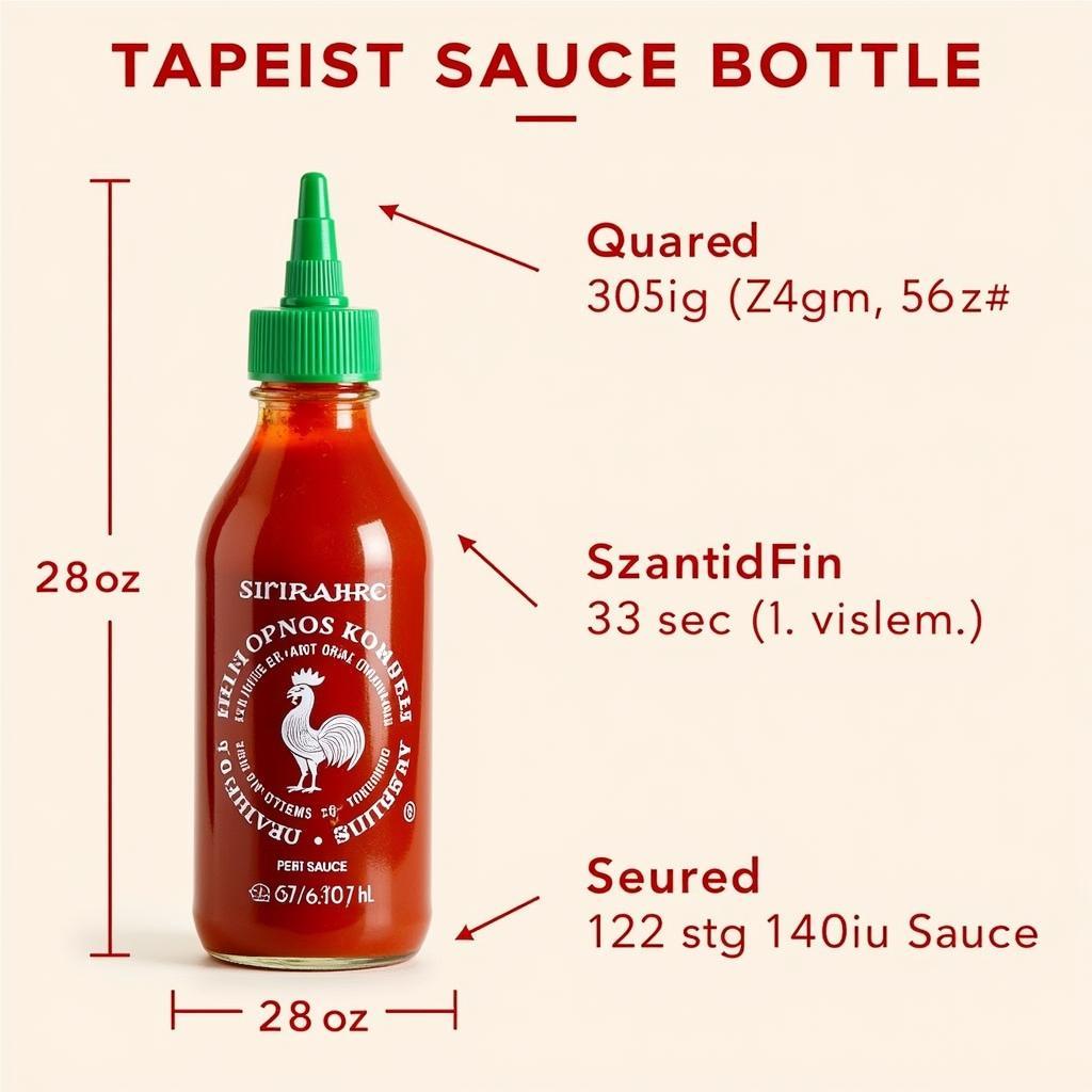 A close-up shot of the iconic Huy Fong Foods Sriracha Sauce bottle, highlighting the 28 oz size, the rooster logo, and the vibrant red color of the sauce.