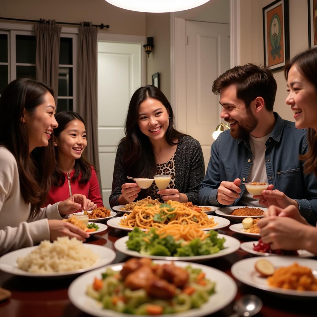  Hyde Park Family Enjoying Chinese Takeout