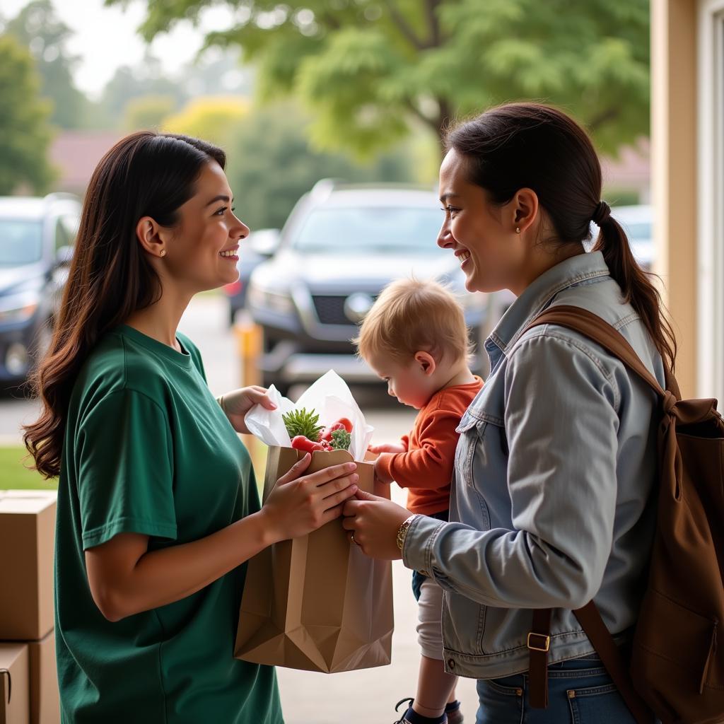 Families receive food assistance with dignity and respect at the Iglesia Cristiana Avivamiento food pantry.