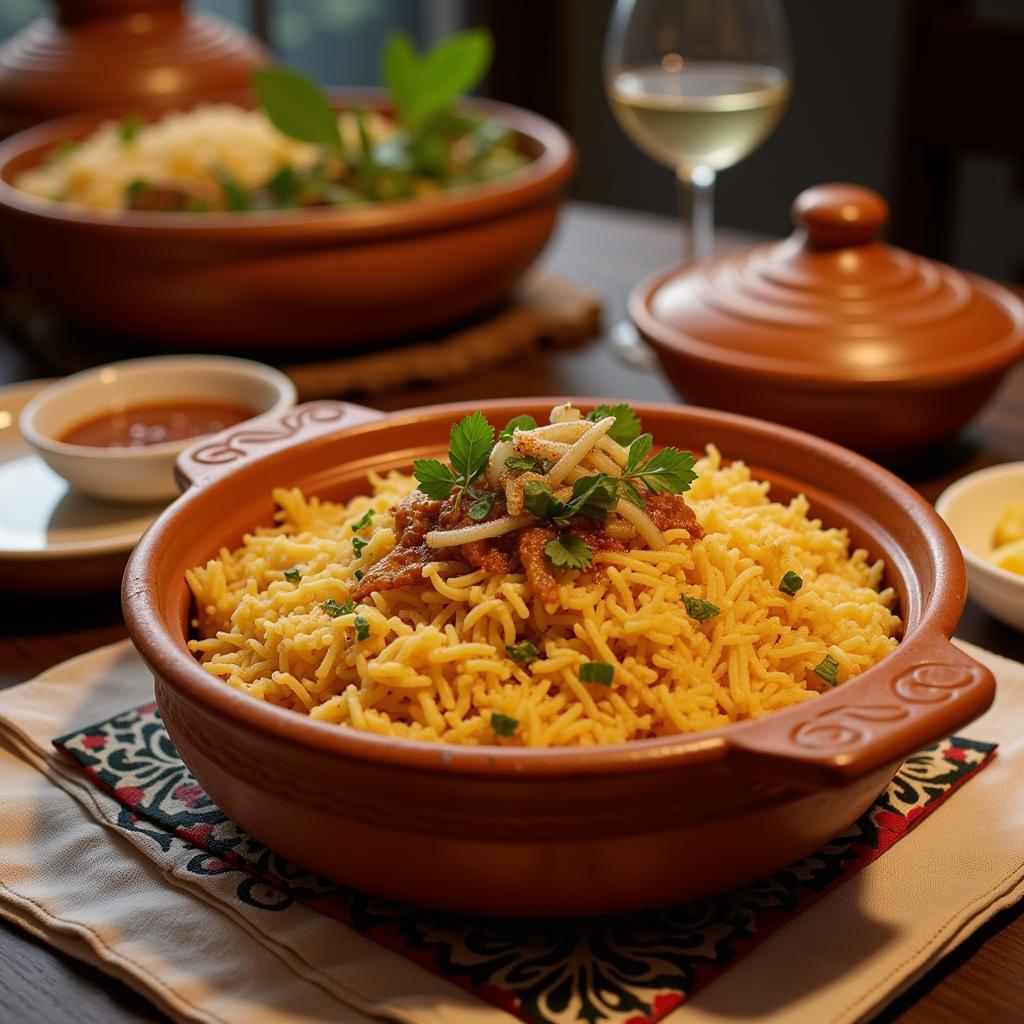 A clay handi, used for slow-cooking dishes like biryani.