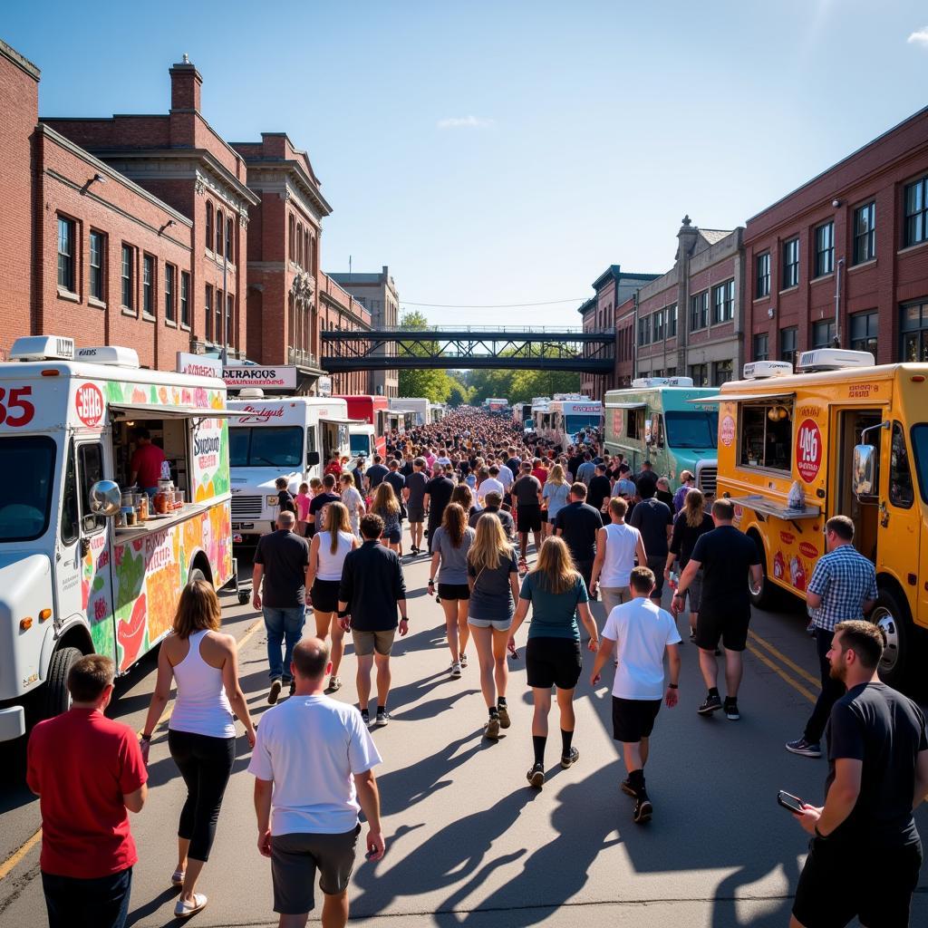 Bustling Indiana Food Truck Festival