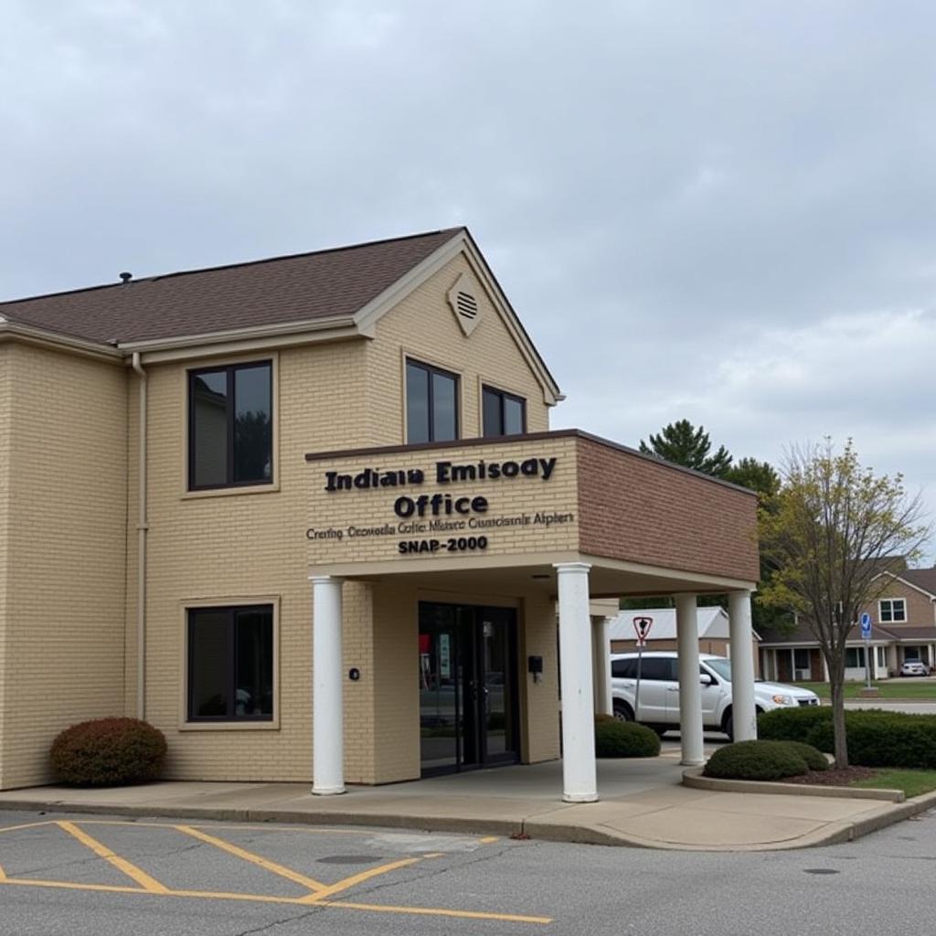 Exterior of the Indiana FSSA Office in Crawfordsville