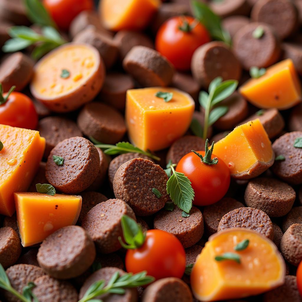 Close Up of Dog Food Ingredients