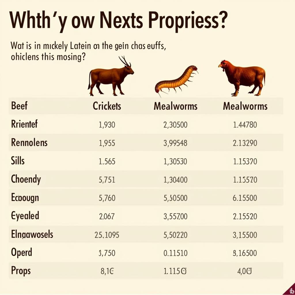 Insect Protein Comparison Chart