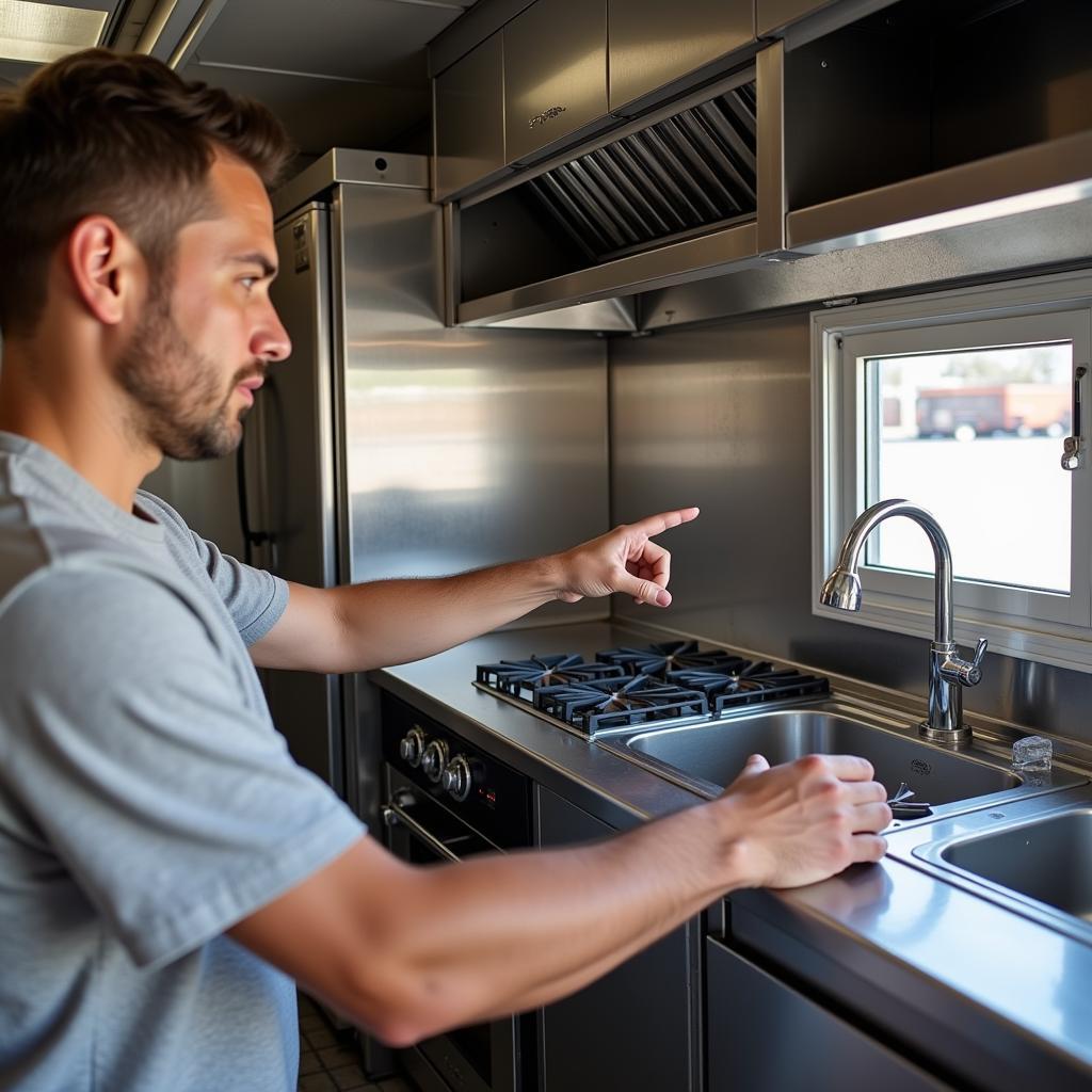 Inspecting a Food Trailer in Greensboro, NC for Sale